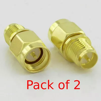 £2.89 • Buy 2x SMA Male Plug To RP- SMA Female  Adaptor Connector - UK Seller
