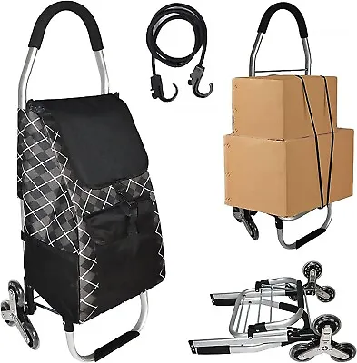 Shopping Trolley With Removable Bag And Stair Climbing 6 Wheels Lightweight • £25.99