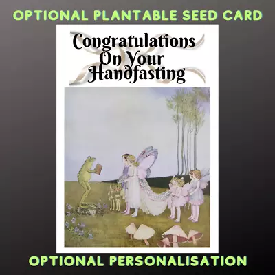 Handfasting Card  Congratulations Seeded Personalisation Fairy Pagan Wiccan • £2.99