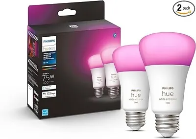 Philips Hue White & Color E26 A19 75W Smart LED Light Bulb 563254 • $67.60