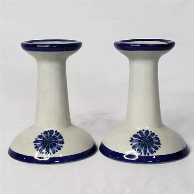 El Palomar Mexico Pottery Guadalajara Pair Of Candlesticks 5.75” High • $50.62