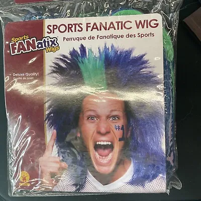 Crazy Sports Fan Wig Adult Fanatic Funny Costume Fancy Dress • $13.99