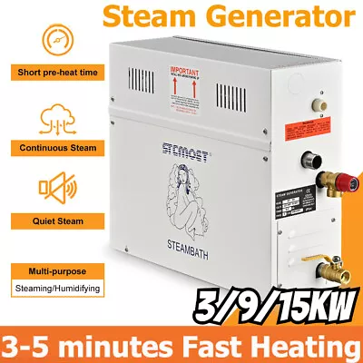 3-15KW Sauna Steam Generator Steam Bath SPA Shower Bathroom 220-380v 50-60HZ • $207.73