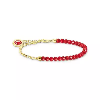 Genuine THOMAS SABO Member Charm Bracelet With Red Beads • $199
