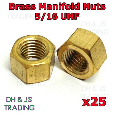 £6.49 • Buy 25 X Brass Manifold Nuts 5/16 UNF Exhaust Inlet Classic Mini VW 