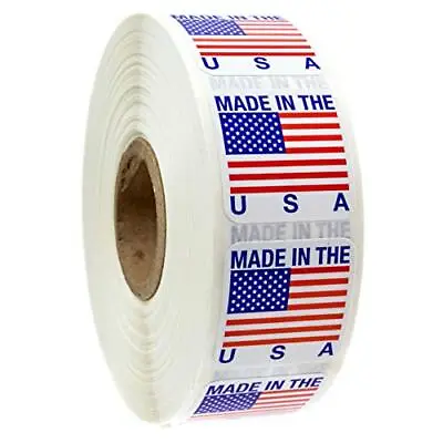 1  X 1  Made In The USA Stickers/USA Made Labels / 1000 American Manufacturer... • $21.96