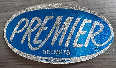 Vintage Premier Helmets Metalflake Stickers / Premier Helmets / Die Cut / 1970s • $10.99