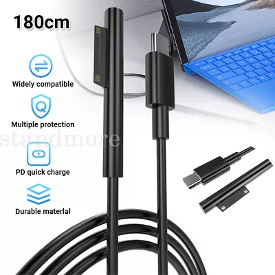 1.8m USB Type C PD 15V Charger Cable For Microsoft Surface Pro 3 4 5 6 GO Laptop • £6.09