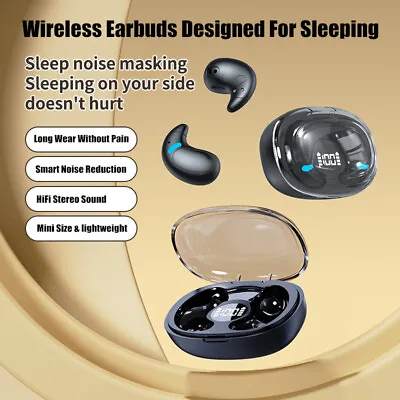 Wireless Bluetooth Earbuds Invisible Sleep Earphones Noise Cancelling Headphones • £14.85