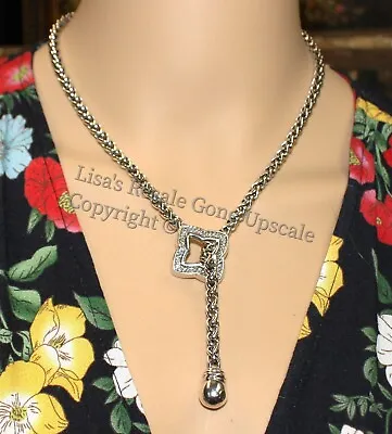 David Yurman Diamond Quatrefoil Sterling Silver Adjustable Wheat Chain Necklace • $950