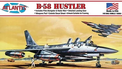 Atlantis B-58 Hustler Airplane 1:93 Scale Aircraft Model Kit 252 • $16.49