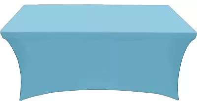 Utopia Kitchen Spandex Tablecloth Tight Fitted 6 Foot Rectangular Blue Mist • $22