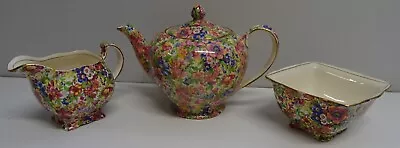 Vintage Royal Winton Grimwades Floral Chintz Teapot Milk Jug Sugar Bowl Sunshine • $132.30