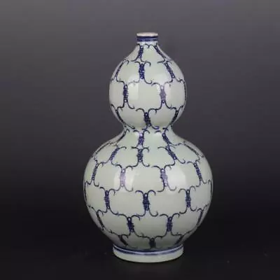 Chinese Porcelain Ming Dynasty Wanli Blue And White 寿 Pattern Gourd Vase 10.55  • $97.90