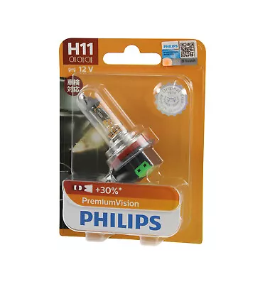 Genuine PHILIPS Premium Vision Headlight H11 Globe 12V 55W - Single Bulb  • $39.85