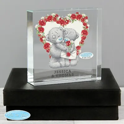 Personalised Me To You Valentine Large Crystal Token Or Paperweight Ornament • £19.99