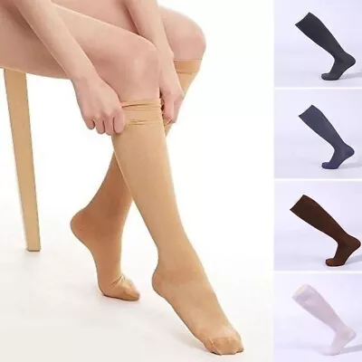 Unisex Medical Compression Socks Varicose Veins Calf Leg Support Stocking Sports • £4.58