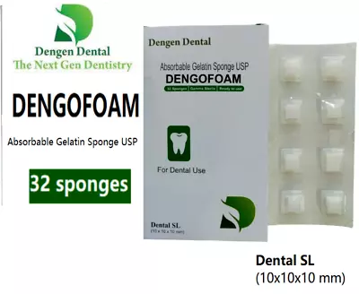 10 X Dengen Dengofoam Absorbable Gelatin Sponge USP 32 Sponge 10x10x10mm • $94.99