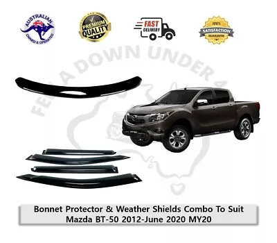 Bonnet Protector Weather Shields To Suit Mazda BT-50 BT50 2012-2020 Dual Cab • $115.56