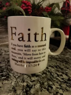 Faith Mug Matthew 17.20 Mustard Seed Mountains Religious Bible Scripture 16oz • $12.99