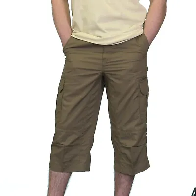 Men Long Cargo Shorts Brown  • $13.90