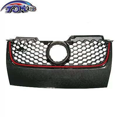 MAIN UPPER HEX MESH GRILLE - Carbon Fiber Print Red Trim For 06-09 VW MK5 JETTA/ • $65.99