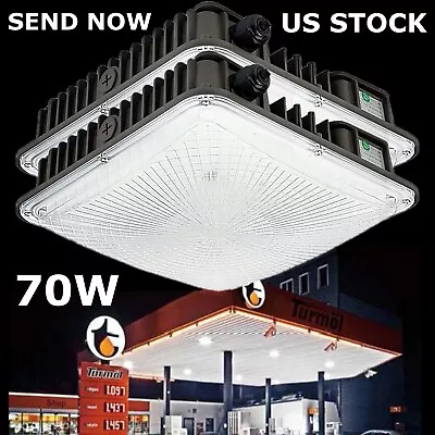 2 Pack 70 Watts LED Canopy Lights 300-400W HPS/HID Replacement 5500K Daylight • $87.36