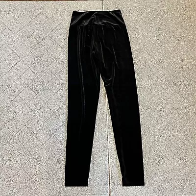 Vintage KTOO Pants Womens Large Black Velvet Back Zipper Skinny High Rise • $12.99