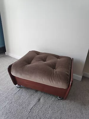 Vintage Mid-Century G-plan Teak Saddle Footstool. Champagne Colour. • £49.99