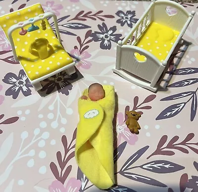 RARE Zuru My Mini Baby BRAND NEW Yellow Bouncer Crib Baby And Bear SOLD OUT • $30