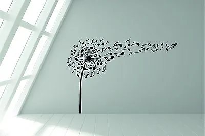 Dandelion Musical Music Notes Blowing In The Wind Wall Sticker Decal Art. • £16.50
