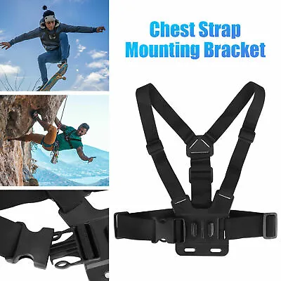 Body Chest Strap Harness Adjustable Vest Belt Mount Support For GoPro Camera Pho • £4.21