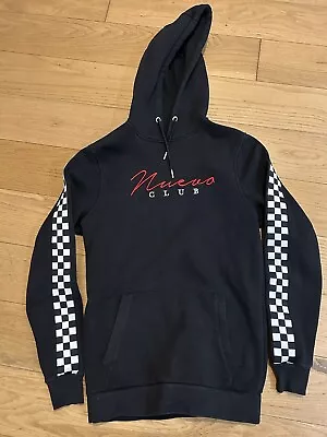 Neuva Club Black Hoodie With Checked Arm Detail Size Small  • £12