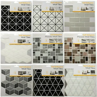 10 Sheets Self Adhesive Mosaic Wall Tile Decal 26cmPVC Wallpaper/DIY Backsplash • £22.76