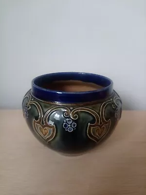 £22.50 • Buy Royal Doulton Lambeth Stoneware Art Nouveau Mottled Blue Jar/Vase