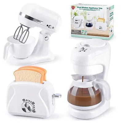 Play Perfect 3 Toy Set Kitchen Appliance Toaster Trio Mixer Coffee Maker  Kids • $28.99