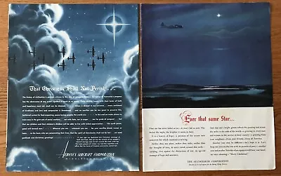 Christmas Hope In Midst Of War Aeronca & Studebaker     WWII Ads  2 Different • $14.99