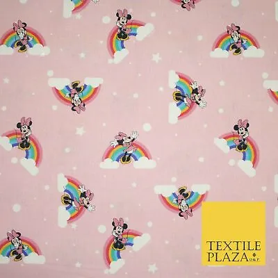 PINK Minnie Mouse Magical Rainbows Disney Licensed 100% Cotton Print Fabric 4955 • £1.50