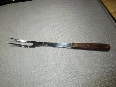 Vintage Robinson Stainless Steel Meat Carving Fork Wooden Handle • $7.99