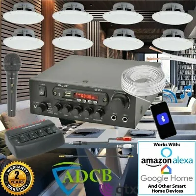 £170.45 • Buy Cafe Restaurant Home Bluetooth Amplifier Ceiling Speaker System Kit - 2,4,8 NEW