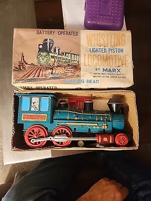 Vintage Battery Operated Whistling Lighted Piston Locomotive By Marx In Box • $7.99