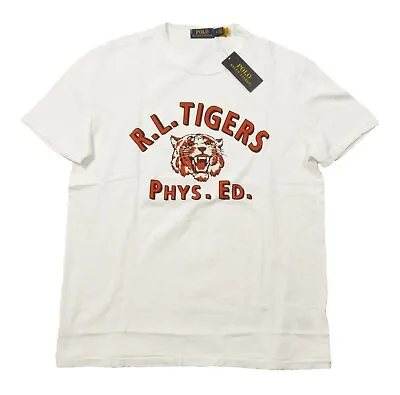 Polo Ralph Lauren Men's White RL Tigers Graphic Crew-Neck Short Sleeve T-Shirt • $31.50