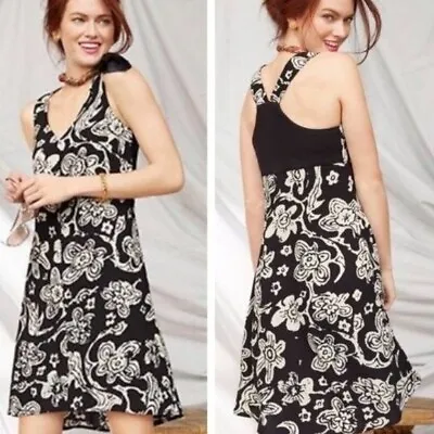 NWT CAbi • #5263 Padma Black/Cream Floral Dress Size XS • $16
