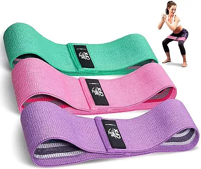 Set Of 3 Resistance Booty Bands For Legs & Butt Workout Fabric Elastic Exercise • $14.99