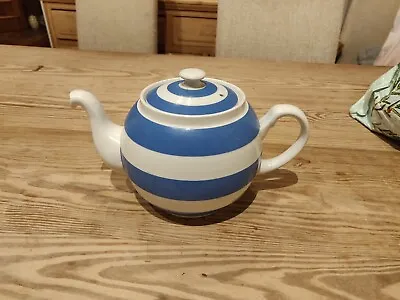 £50 • Buy Old Vintage T.G. Green Blue And White Cornishware Betty Tea Pot Large
