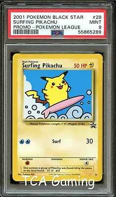$39.99 • Buy PSA 9 MINT Surfing Pikachu # 28 WOTC Black Star Promo Pokemon Card