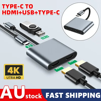 $25.95 • Buy USB-C HUB Digital Multi Port Adapter USB Type-C To HDMI 4K USB 3.0 Connecter PC