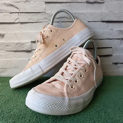 Converse Chuck Taylor All Star Low Tops Leather Baby Pink Size 5.5 UK • £24.99