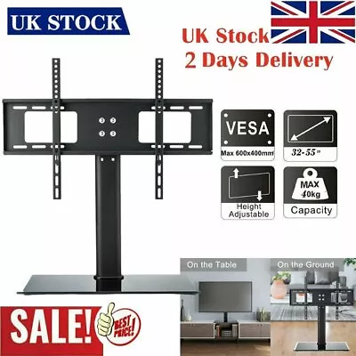 Table Top Pedestal TV Bracket Stand For 32 37 40 42 47 50 55'' Inch LCD LED UK • £24.19