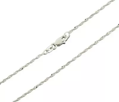10K White Gold Singapore Chain Necklace Lobster Claw 1.25mm Wide 16 18 20 22 24  • $98.52